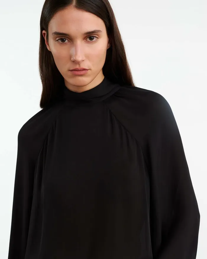 Nili Lotan ELIANNA SILK BLOUSE Black Women Tops