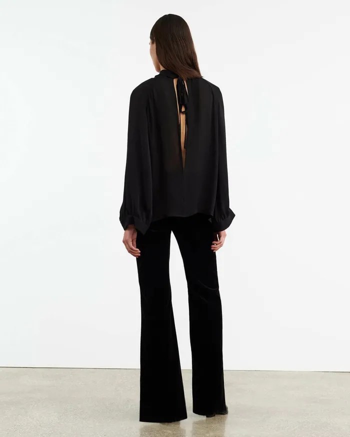 Nili Lotan ELIANNA SILK BLOUSE Black Women Tops
