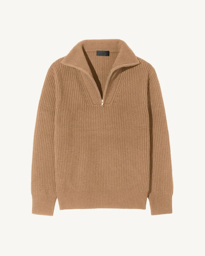 Nili Lotan HESTON SWEATER Tan Men Sweaters