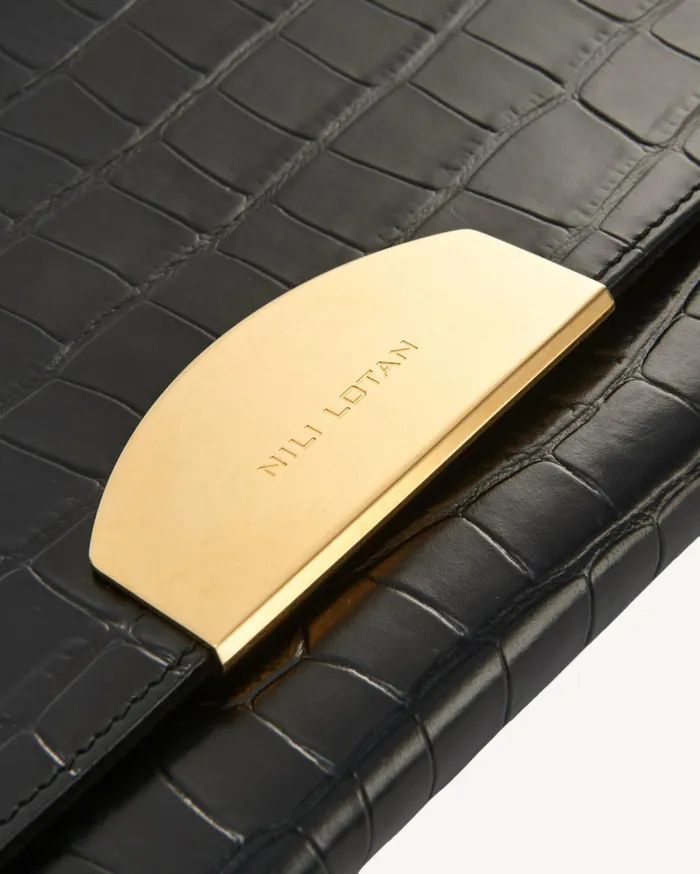 Nili Lotan LE AGNES CLUTCH Black And Gold Women Handbags