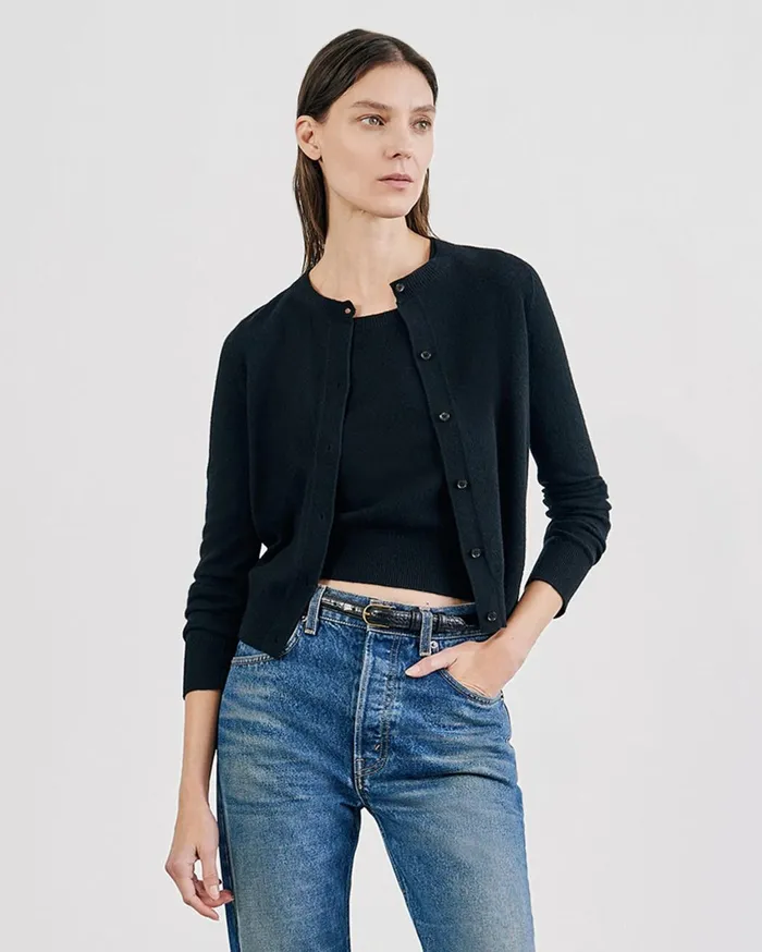 Nili Lotan MARCH CARDIGAN Espresso Women Knits and Sweaters