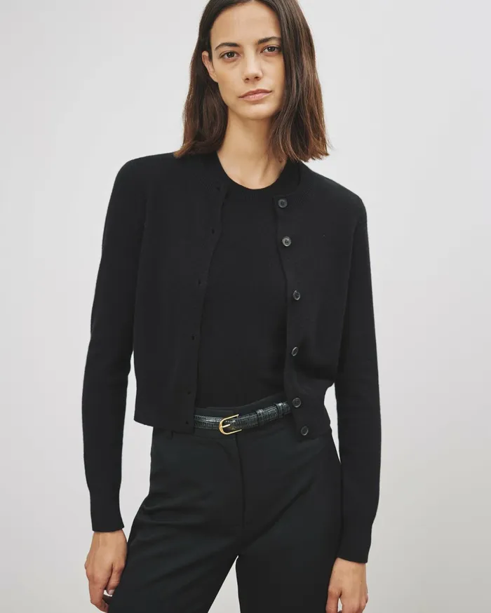 Nili Lotan MARCH CARDIGAN Espresso Women Knits and Sweaters