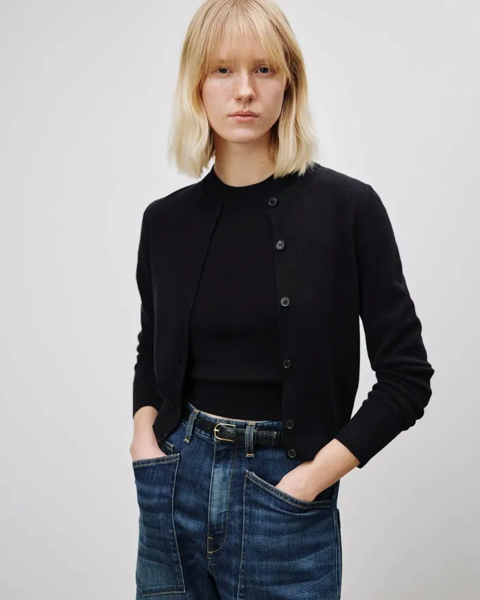 Nili Lotan MARCH CARDIGAN Espresso Women Knits and Sweaters