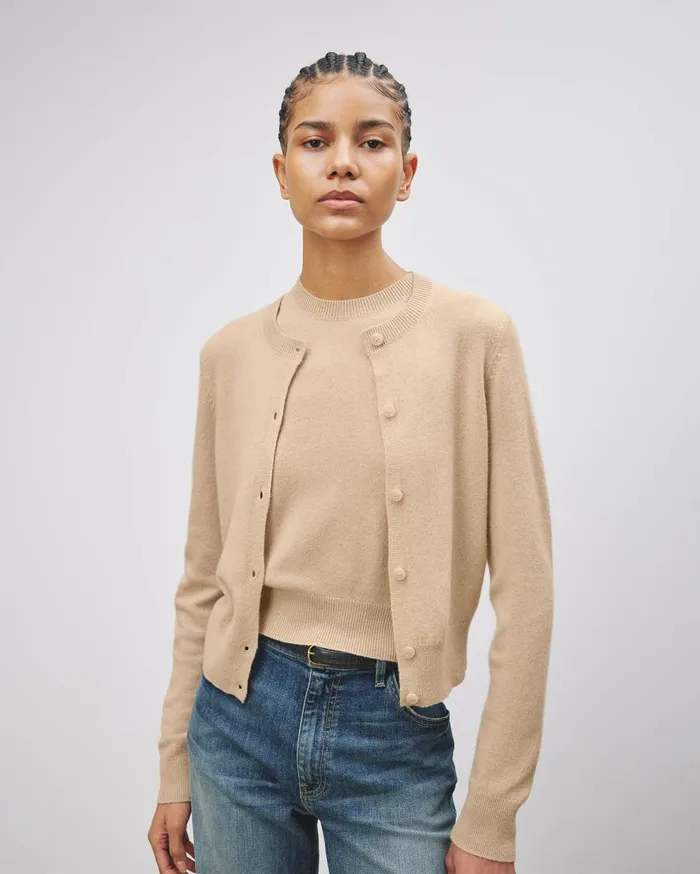 Nili Lotan MARCH CARDIGAN Espresso Women Knits and Sweaters