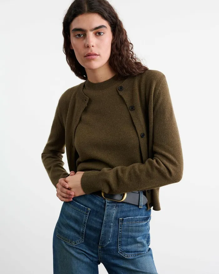 Nili Lotan MARCH CARDIGAN Espresso Women Knits and Sweaters
