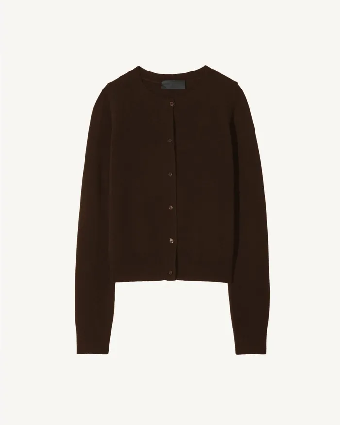 Nili Lotan MARCH CARDIGAN Espresso Women Knits and Sweaters