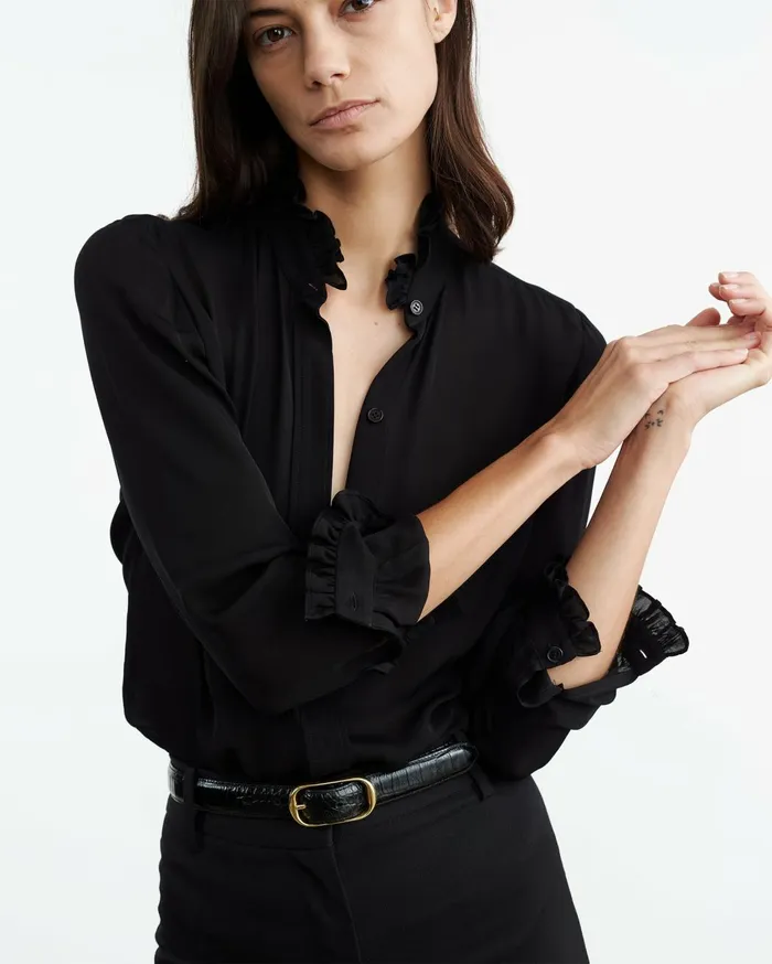 Nili Lotan ORIN SHIRT Ivory Women Tops
