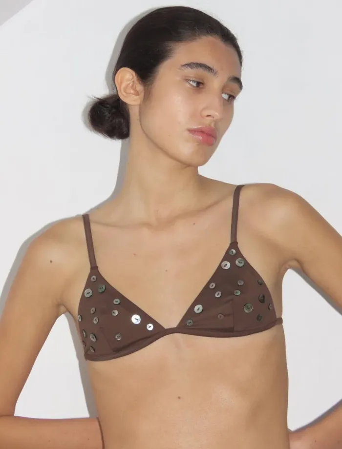No 1897 Bottoni Top Brown Women Paloma Wool Swimwear