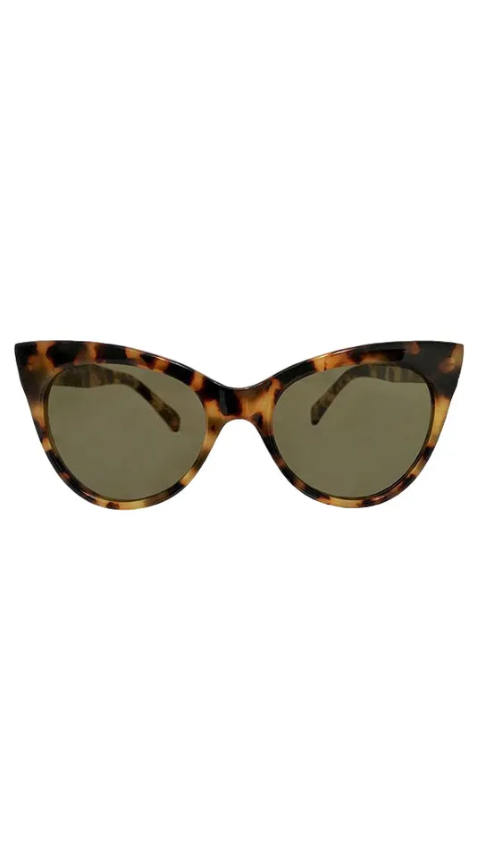 Norma Kamali Accessories SQUARE CAT EYE SUNGLASSES Tokyo Tortgreen 8211 Clothing