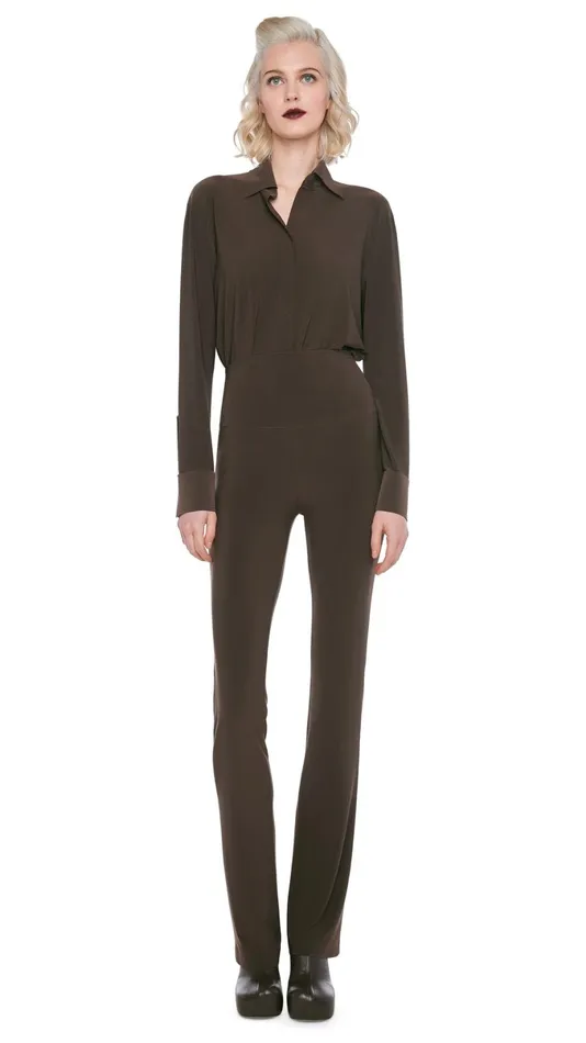 Norma Kamali Bottoms BOOT PANT Chocolate 8211 Clothing
