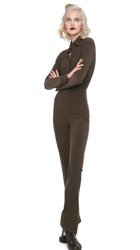 Norma Kamali Bottoms BOOT PANT Chocolate 8211 Clothing