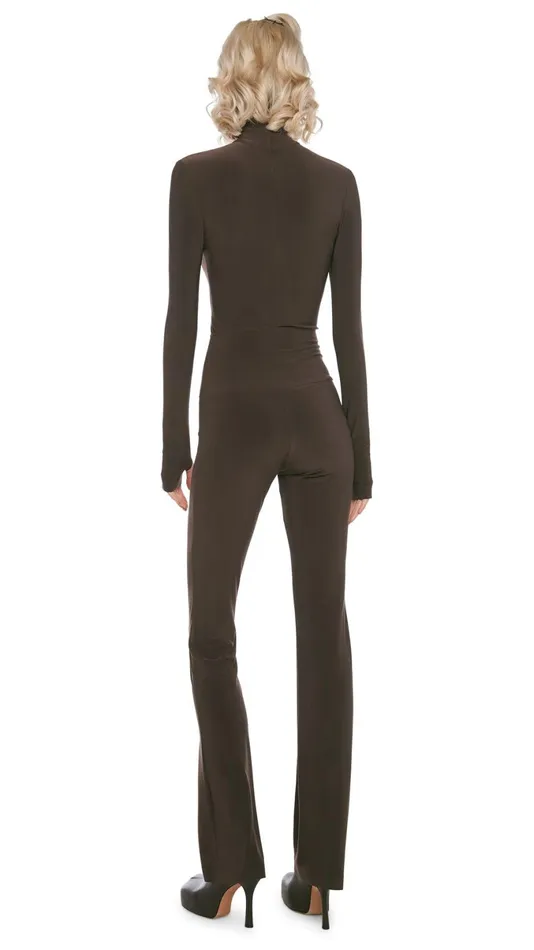 Norma Kamali Bottoms BOOT PANT Chocolate 8211 Clothing