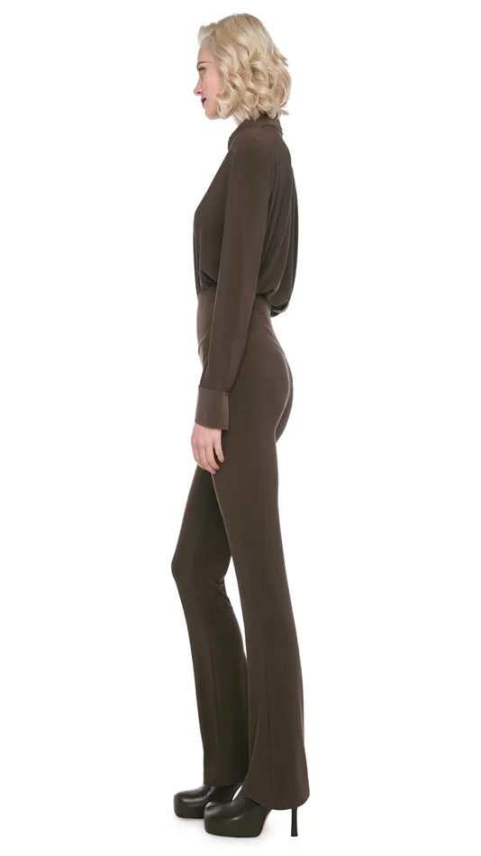 Norma Kamali Bottoms BOOT PANT Chocolate 8211 Clothing