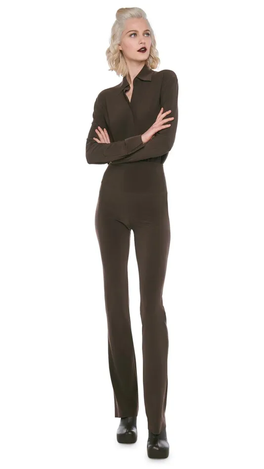 Norma Kamali Bottoms BOOT PANT Chocolate 8211 Clothing