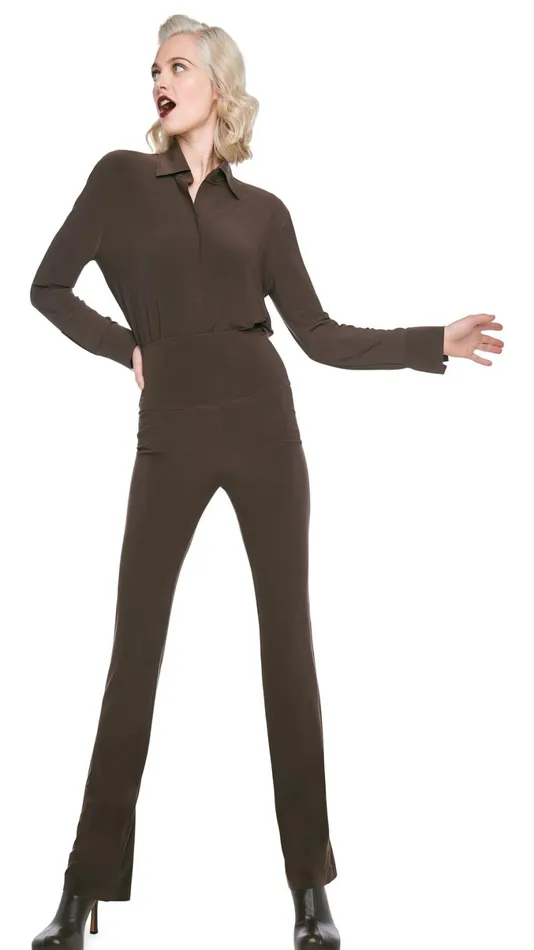 Norma Kamali Bottoms BOOT PANT Chocolate 8211 Clothing