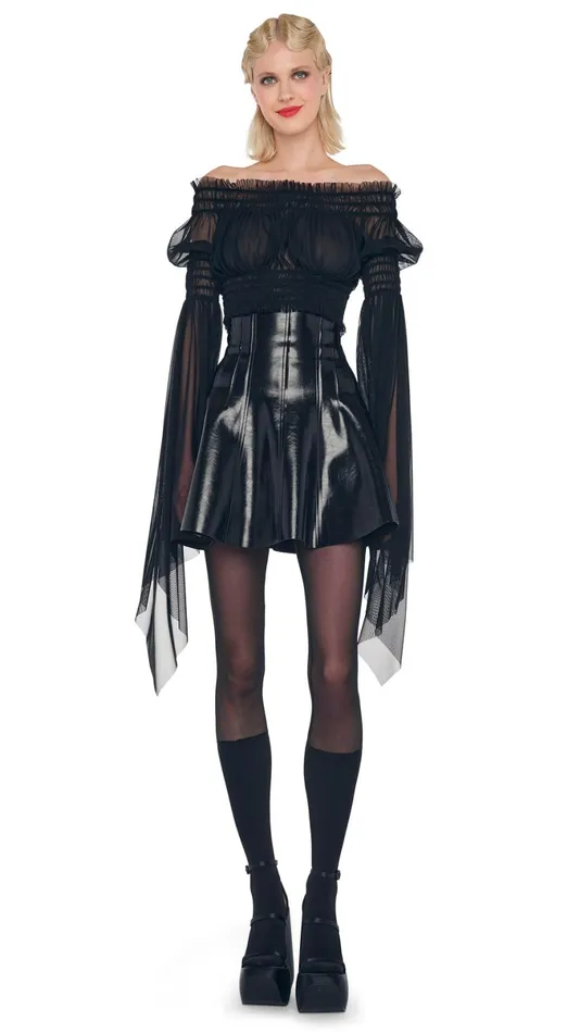 Norma Kamali Bottoms GRACE MINI SKIRT Black 8211 Clothing