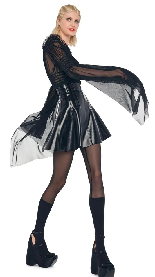 Norma Kamali Bottoms GRACE MINI SKIRT Black 8211 Clothing