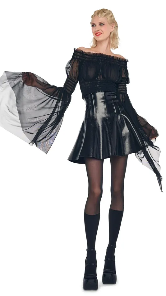 Norma Kamali Bottoms GRACE MINI SKIRT Black 8211 Clothing
