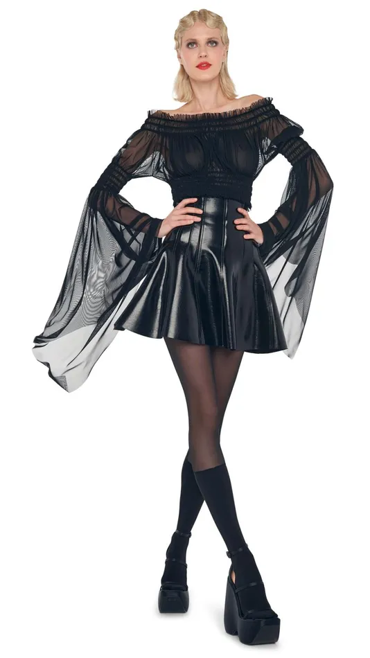 Norma Kamali Bottoms GRACE MINI SKIRT Black 8211 Clothing