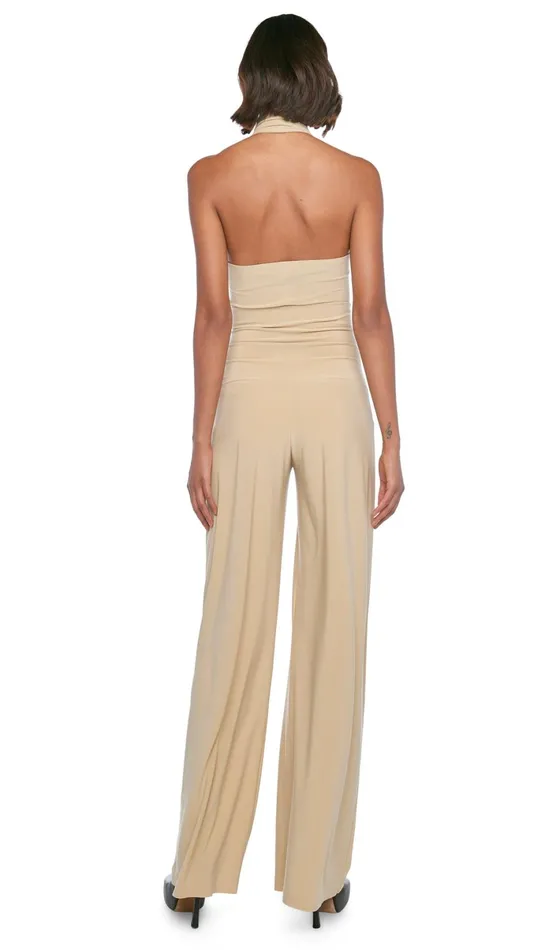 Norma Kamali Bottoms HIGH WAIST PLEAT PANT Sand 8211 Clothing