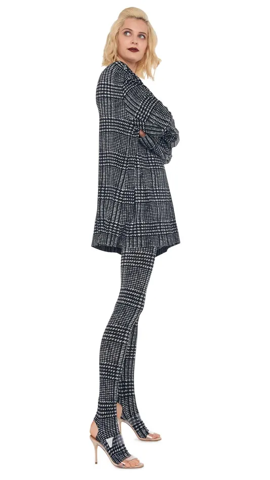 Norma Kamali Bottoms LEGGING WITH FOOTIE Large Glenn Plaid Tweed 8211 Clothing Norma Kamali Bottoms LEGGING WITH FOOTIE Large Glenn Plaid Tweed 8211 Clothing