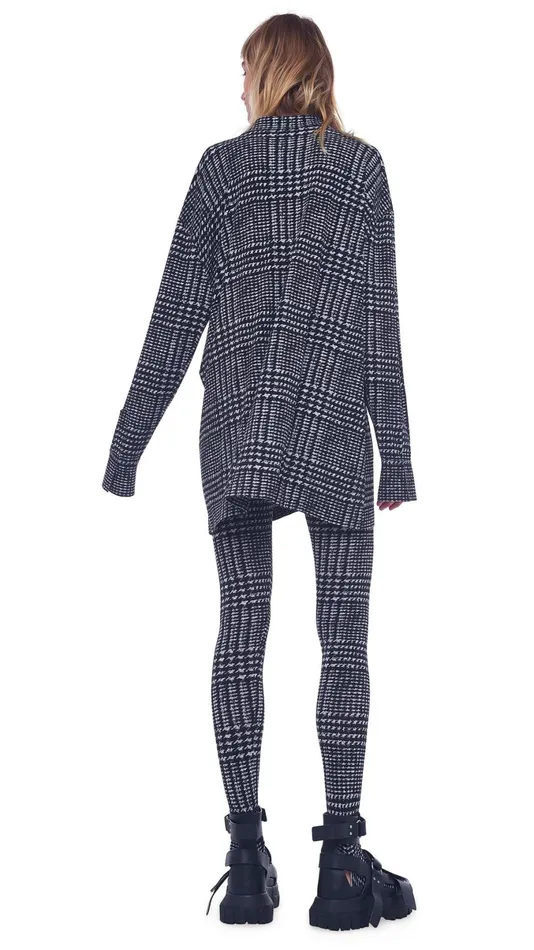 Norma Kamali Bottoms LEGGING WITH FOOTIE Large Glenn Plaid Tweed 8211 Clothing Norma Kamali Bottoms LEGGING WITH FOOTIE Large Glenn Plaid Tweed 8211 Clothing