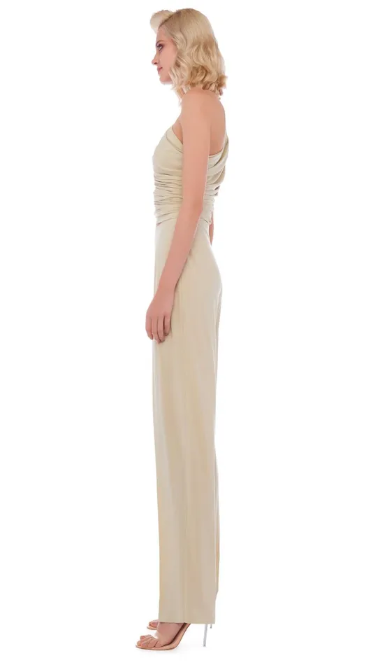Norma Kamali Bottoms TAPERED PLEATED TROUSER Mist 8211 Clothing