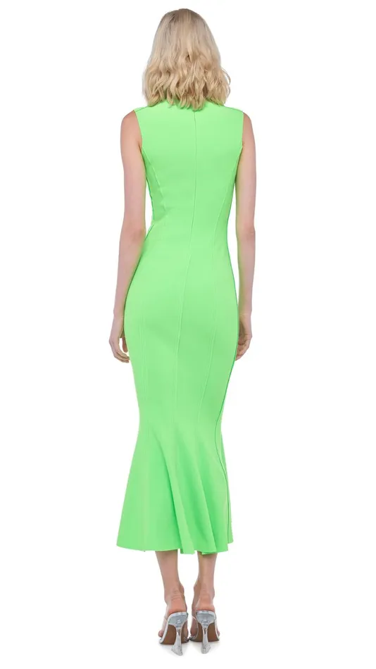 Norma Kamali Dresses GRACE FISHTAIL DRESS Neon Green 8211 Clothing