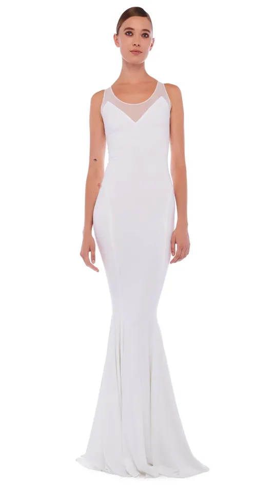 Norma Kamali Dresses RACER FISHTAIL GOWN Snow White 8211 Clothing