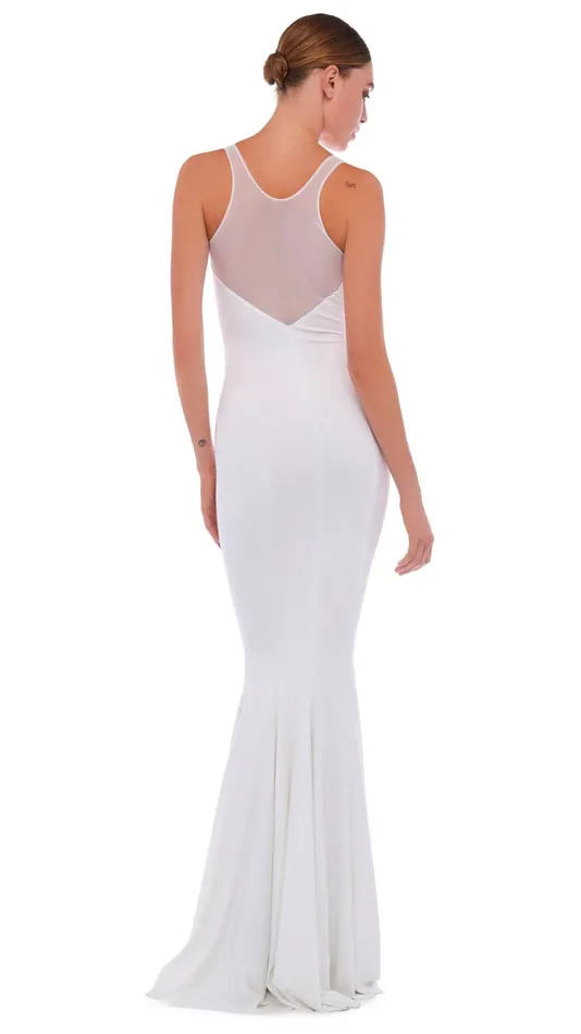 Norma Kamali Dresses RACER FISHTAIL GOWN Snow White 8211 Clothing
