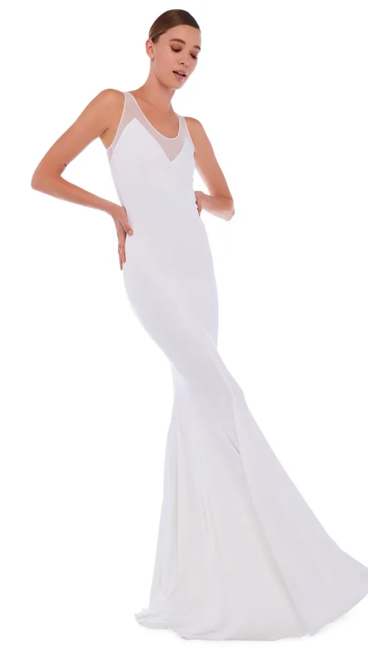 Norma Kamali Dresses RACER FISHTAIL GOWN Snow White 8211 Clothing