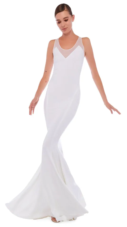 Norma Kamali Dresses RACER FISHTAIL GOWN Snow White 8211 Clothing