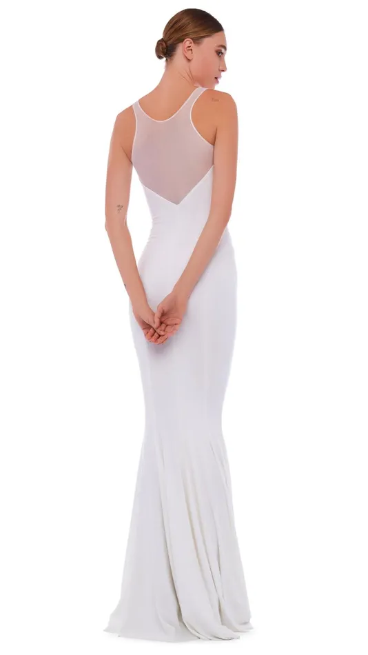 Norma Kamali Dresses RACER FISHTAIL GOWN Snow White 8211 Clothing