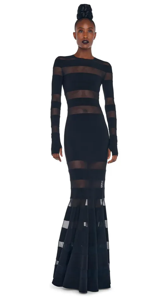 Norma Kamali Dresses SPLICED DRESS FISHTAIL GOWN Blackblack Mesh 8211 Clothing Norma Kamali Dresses SPLICED DRESS FISHTAIL GOWN Blackblack Mesh 8211 Clothing