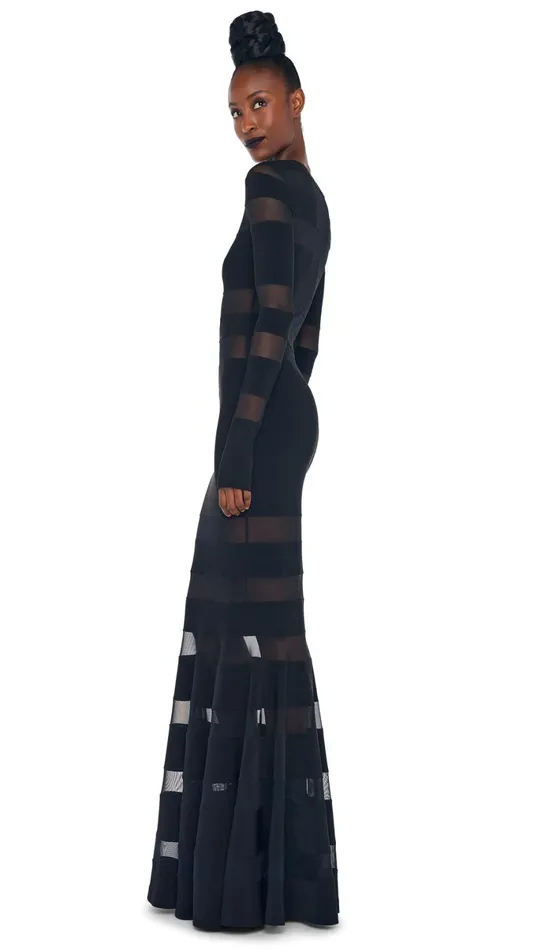 Norma Kamali Dresses SPLICED DRESS FISHTAIL GOWN Blackblack Mesh 8211 Clothing Norma Kamali Dresses SPLICED DRESS FISHTAIL GOWN Blackblack Mesh 8211 Clothing