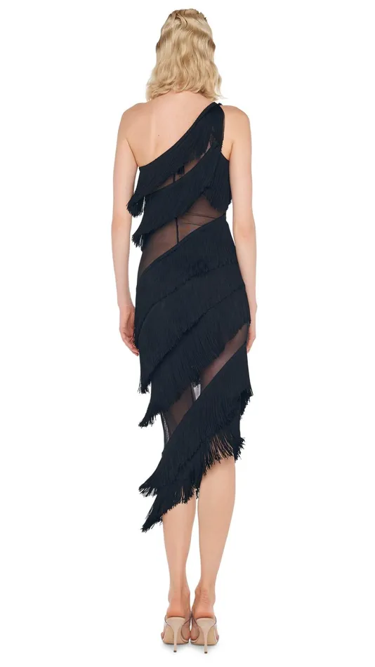 Norma Kamali Dresses SPLICED ONE SHOULDER DRESS Black 8211 Clothing