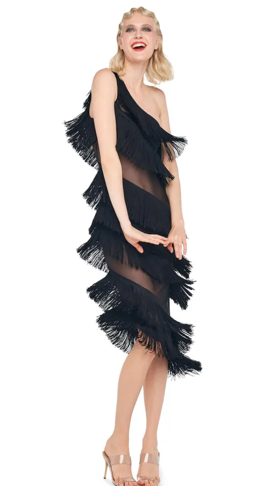 Norma Kamali Dresses SPLICED ONE SHOULDER DRESS Black 8211 Clothing