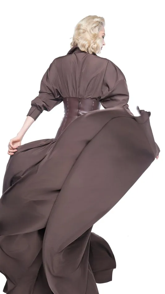 Norma Kamali Dresses SUPER OS BF NK SHIRT FLARED GOWN Chocolate 8211 Clothing Norma Kamali Dresses SUPER OS BF NK SHIRT FLARED GOWN Chocolate 8211 Clothing