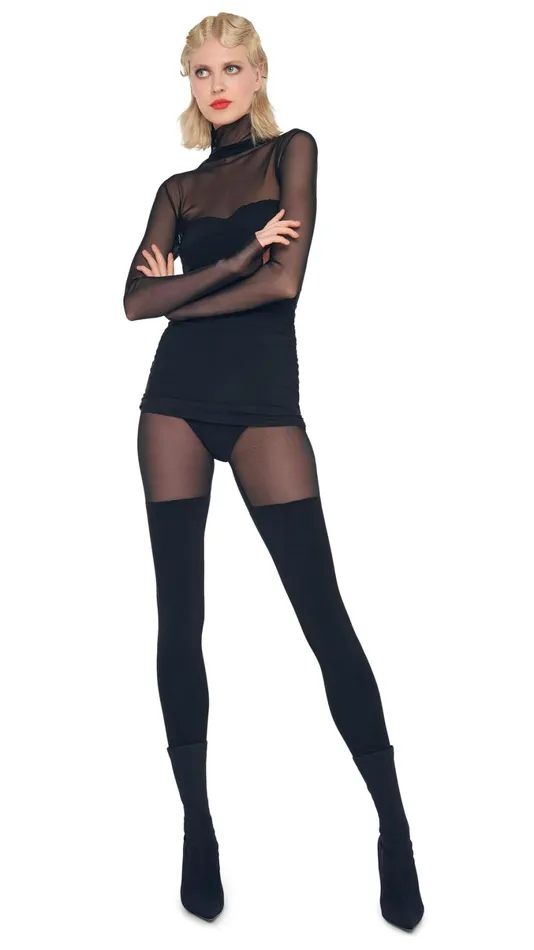 Norma Kamali Dresses TURTLENECK PICKLEBALL DRESS Blackblack Mesh 8211 Clothing Norma Kamali Dresses TURTLENECK PICKLEBALL DRESS Blackblack Mesh 8211 Clothing