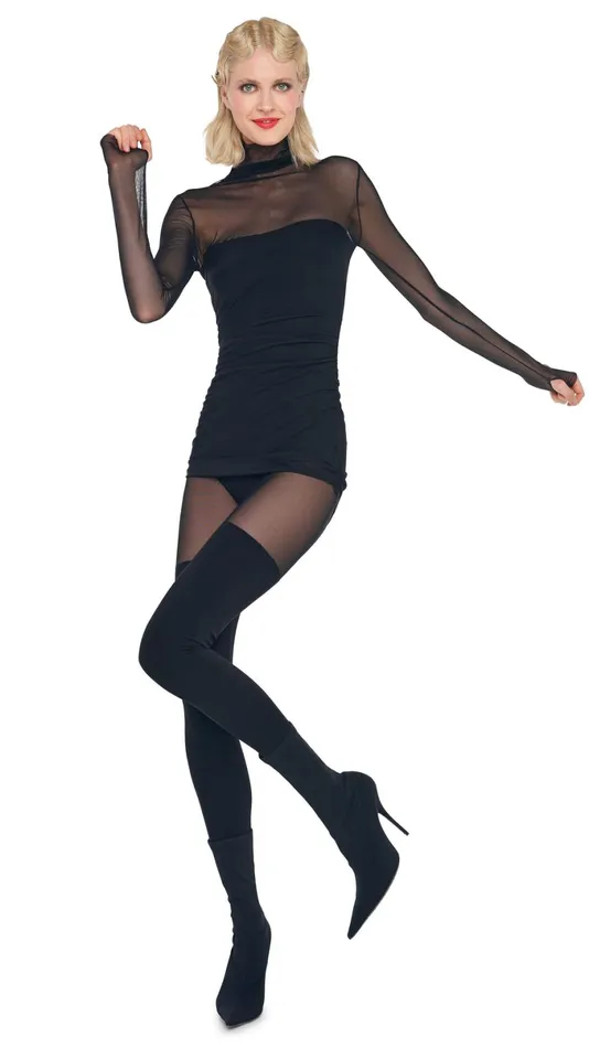 Norma Kamali Dresses TURTLENECK PICKLEBALL DRESS Blackblack Mesh 8211 Clothing Norma Kamali Dresses TURTLENECK PICKLEBALL DRESS Blackblack Mesh 8211 Clothing