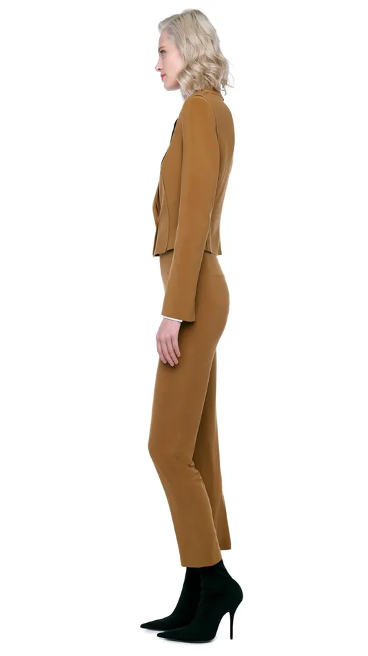 Norma Kamali Jackets CROPPED SINGLE BREASTED JACKET Woods 8211 Clothing