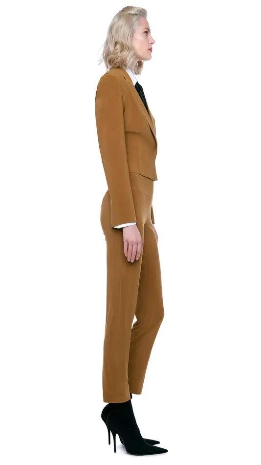 Norma Kamali Jackets CROPPED SINGLE BREASTED JACKET Woods 8211 Clothing