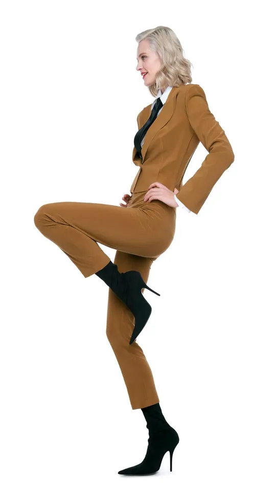 Norma Kamali Jackets CROPPED SINGLE BREASTED JACKET Woods 8211 Clothing