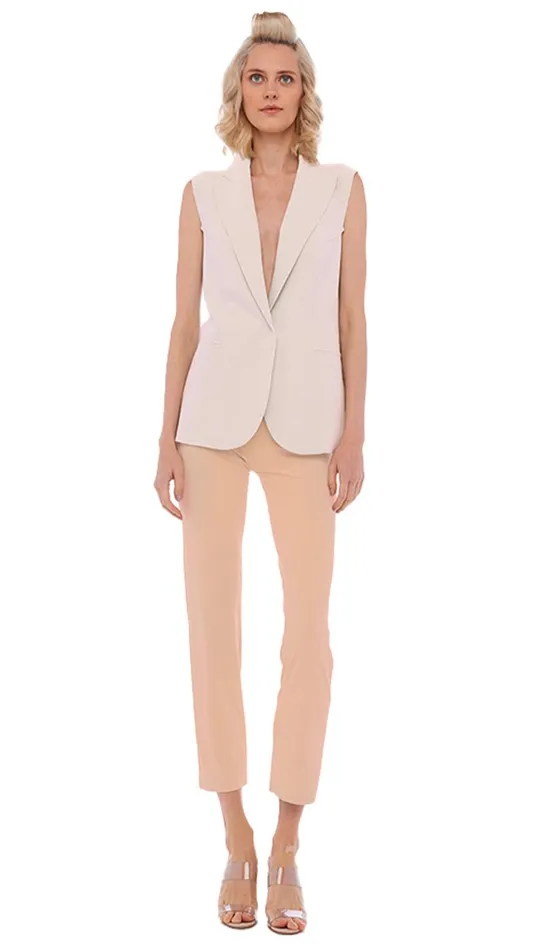 Norma Kamali Jackets SLEEVELESS SB JACKET Bone 8211 Clothing