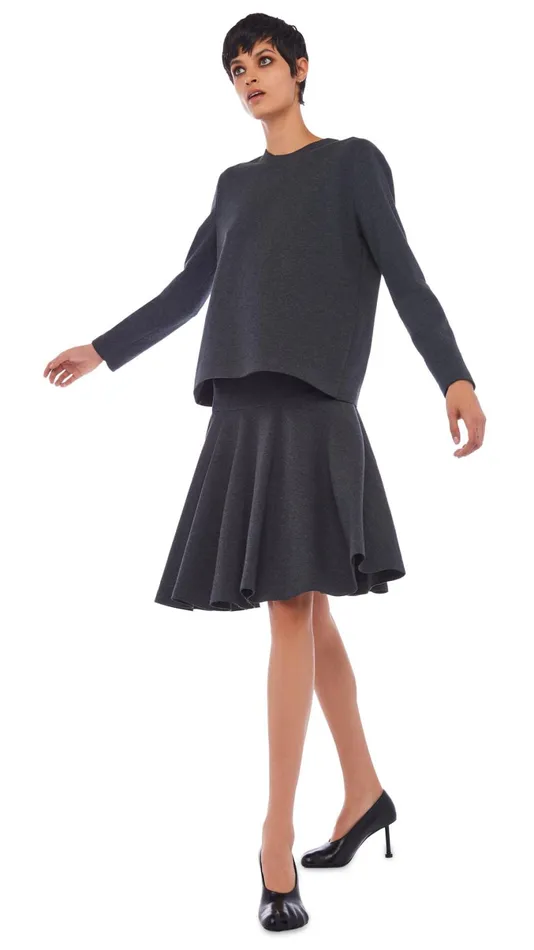 Norma Kamali Tops CROPPED BOYFRIEND CREW TOP Dark Heather Grey 8211 Clothing Norma Kamali Tops CROPPED BOYFRIEND CREW TOP Dark Heather Grey 8211 Clothing