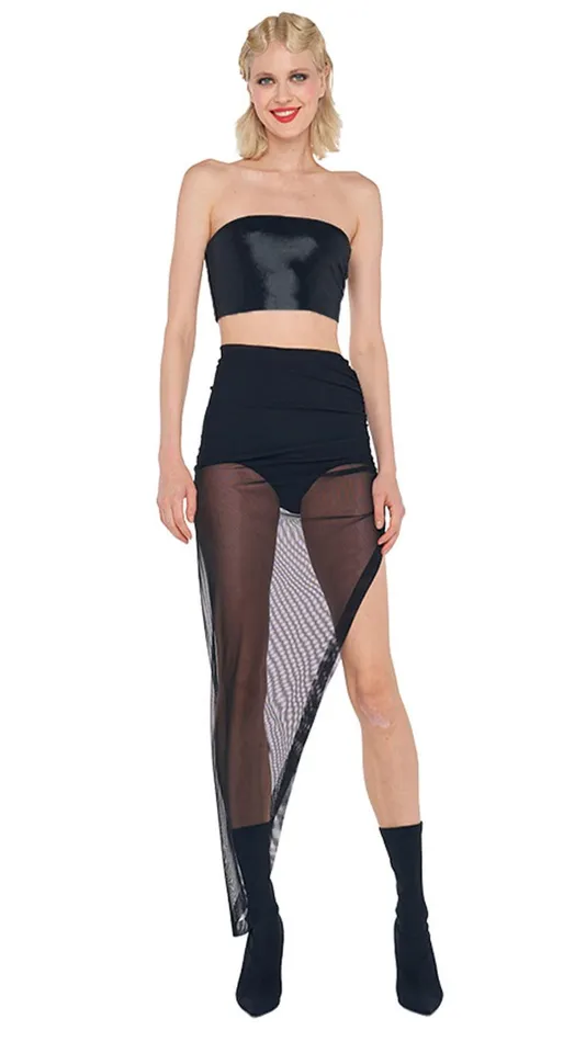 Norma Kamali Tops STRAPLESS CROPPED TOP Black 8211 Clothing