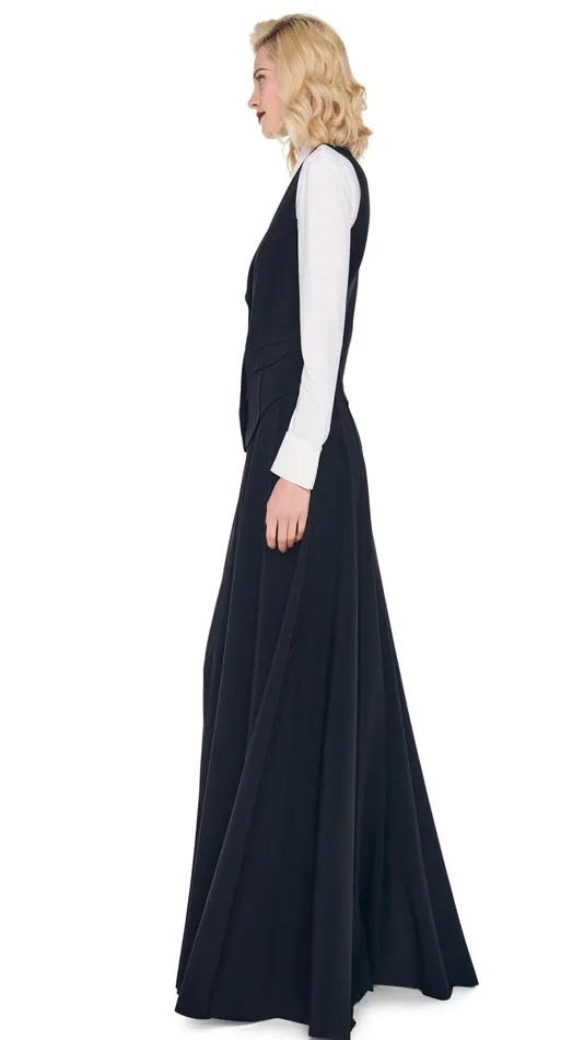 Norma Kamali Wardrobe LONG GRACE SKIRT With VEST WITH LAPEL 8211 Clothing