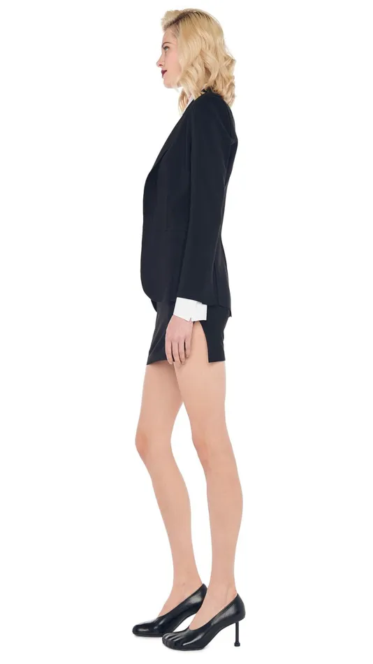 Norma Kamali Wardrobe SIDE SLIT MINI SKIRT With CLASSIC SINGLE BREASTED JACKET 8211 Clothing Norma Kamali Wardrobe SIDE SLIT MINI SKIRT With CLASSIC SINGLE BREASTED JACKET 8211 Clothing