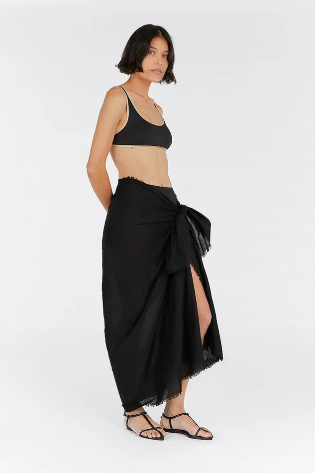 NOVA BLACK LINEN SARONG Women DISSH Swimsuits