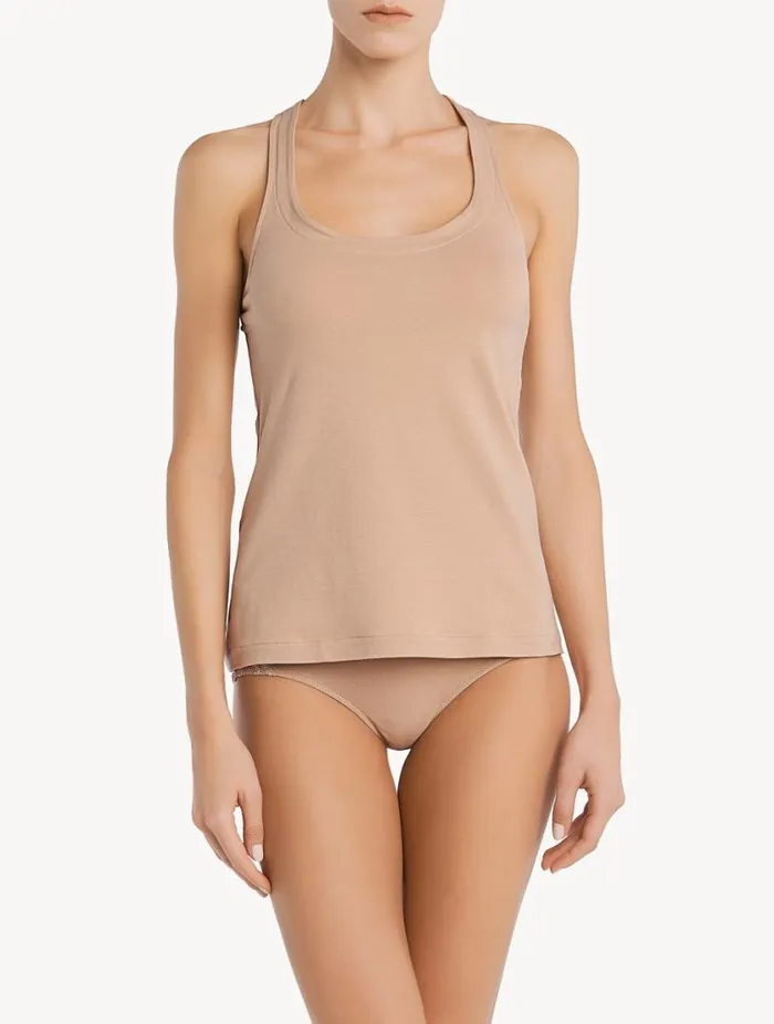 Nude Cotton Vest Top Sleepwear La Perla Camisoles